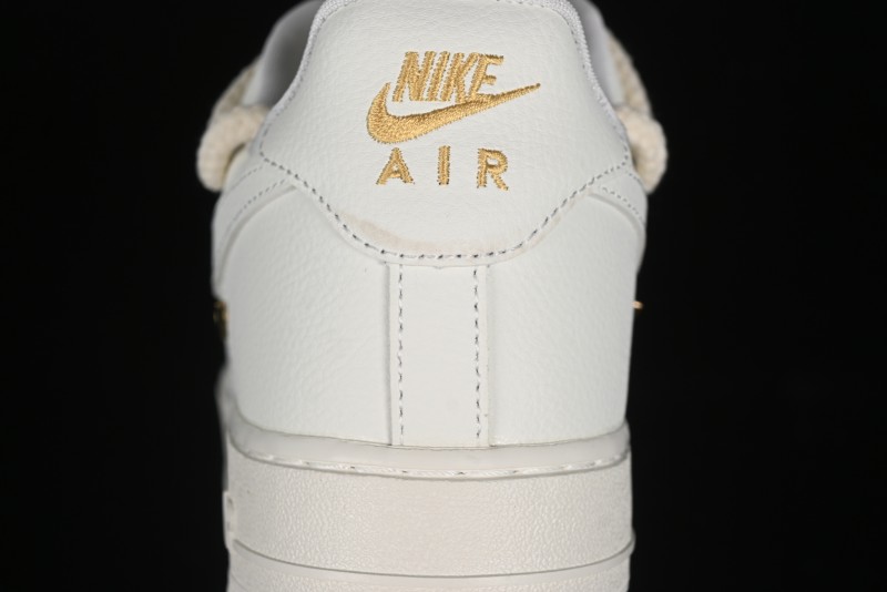 Nike Air Force 1 '07 Low Beige Deconstructed Swoosh Casual Sneakers - FX3654-111
