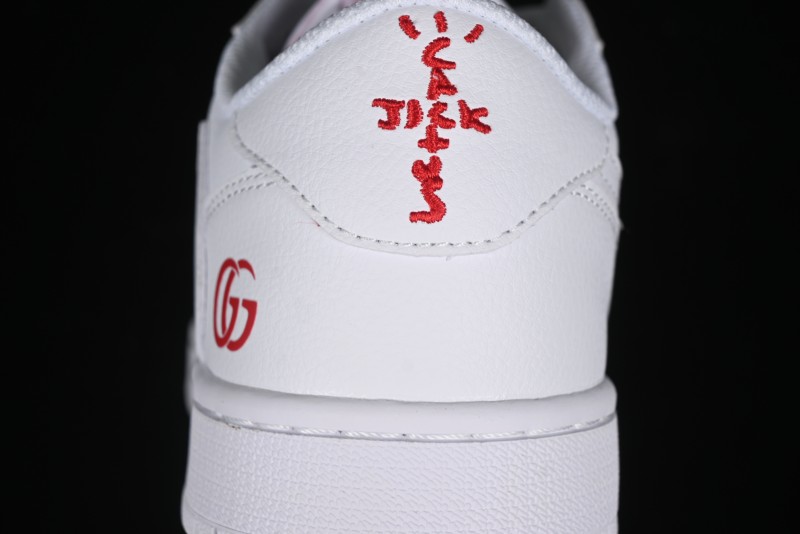 Nike Travis Scott x Fragment Design x Air Jordan 1 Low OG SP AJ1 Gucci Collaboration - White Low-Top Casual Sneakers LJ5188-014