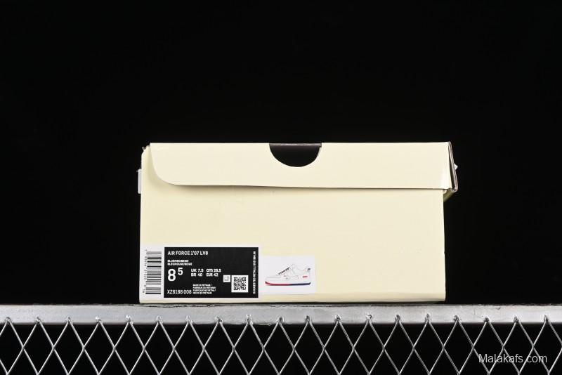 Nike Air Force 1 '07 Low Supreme Collaboration - Beige Red Blue Double Swoosh Casual Sneakers - XZ6188-008