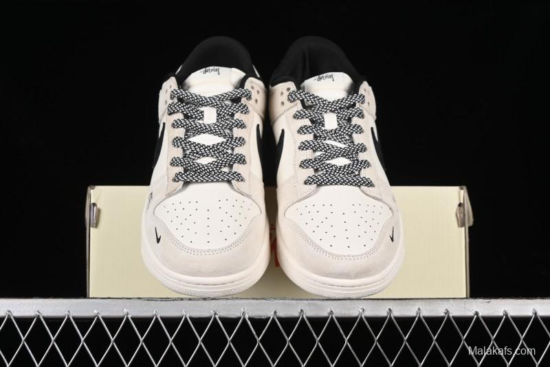 Nike SB Dunk Low x Supreme x Stussy Triple Collaboration Off-White Black Swoosh Anniversary High-End Custom Low-Top Casual Skate Shoes - SJ2068-270