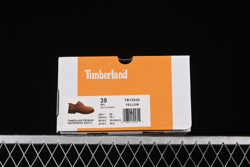 Timberland Low-Top Casual Shoes for Men - 24SS Autumn Collection with Oil-Resistant Italian Leather & Anti-Slip Rubber Outsole - TB73535YELLOW