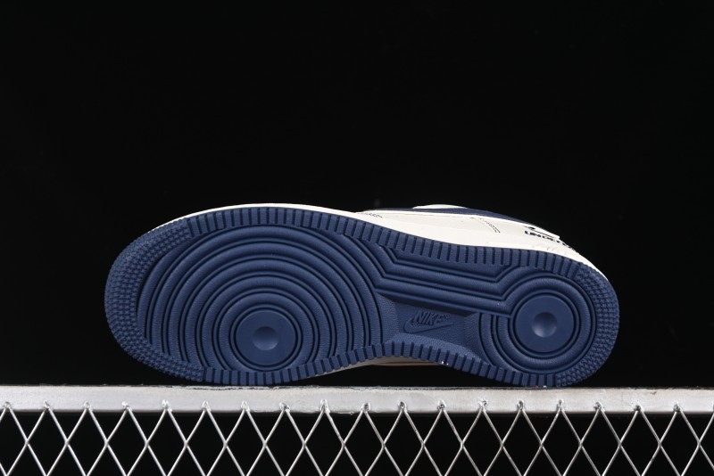 Nike Undefeated x Air Force 1 Low Casual Sneakers in Dark Blue Hemp with Reflective Details - UT2023-205