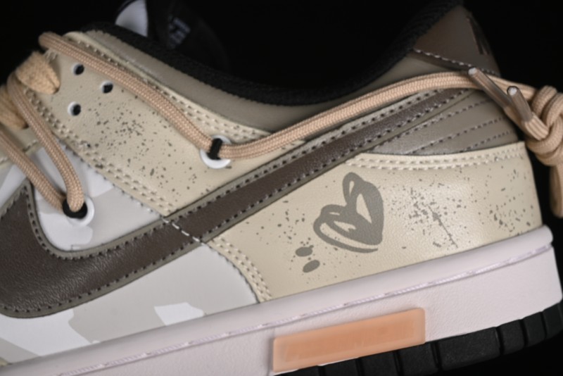 Nike Dunk Low Panda Prank Summer Theme Love Khaki Pudding Milk Tea SB Strap Low-Top Casual Sneakers - CW1590-100