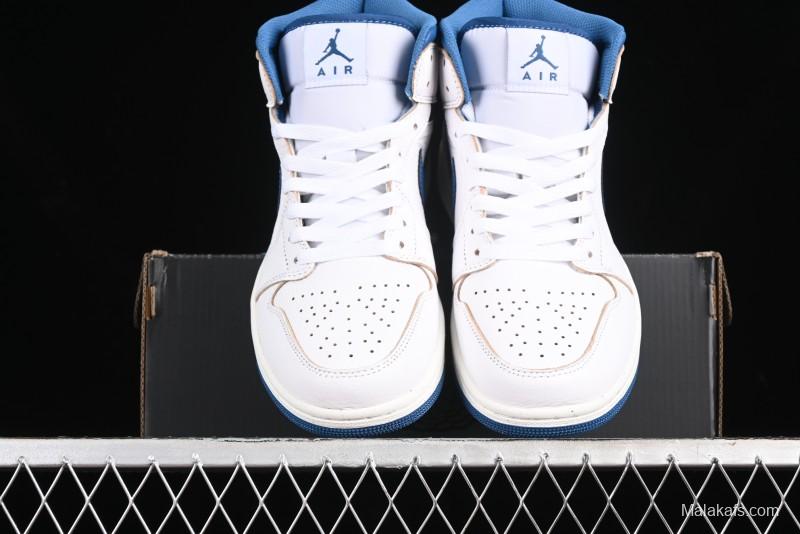 Nike Air Jordan 1 Mid Basketball Shoes Industrial Blue - FN5215-141