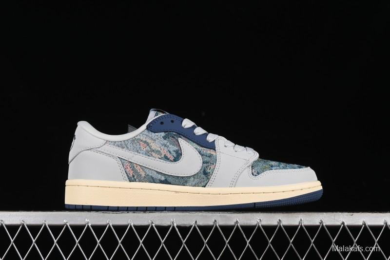 Nike Travis Scott x Fragment Design x Air Jordan 1 Low OG SP Retro Sneakers - JH6088-707