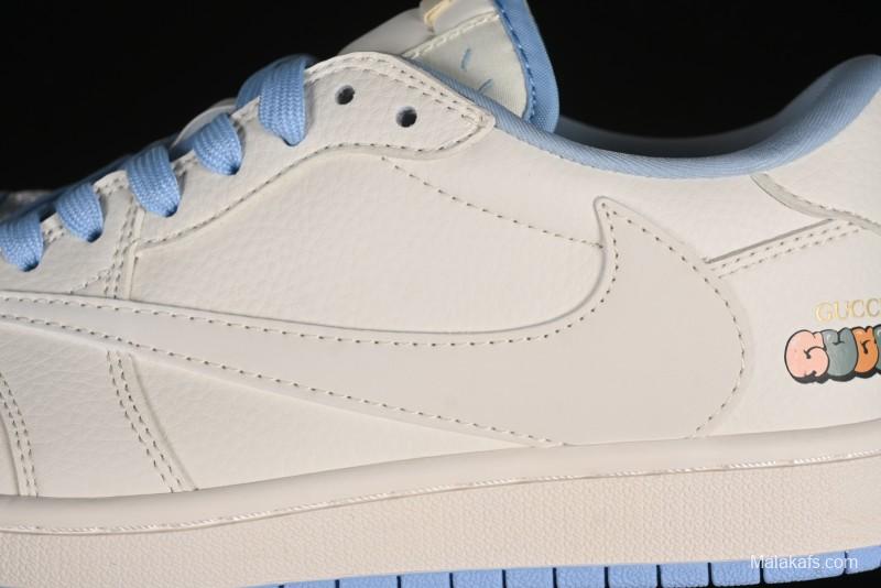 Nike Travis Scott x Fragment Design x Air Jordan 1 Low OG SP AJ1 Low Top Casual Sneakers - DM6688-608