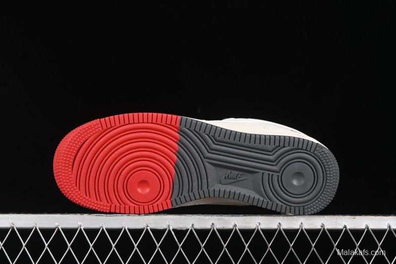 Nike Air Force 1 '07 Low Supreme Collaboration - Beige Red Blue Colorblock Casual Sneakers - XZ6188-228