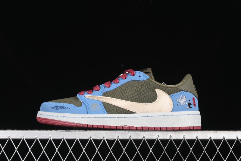 Nike Travis Scott x Fragment Design x Air Jordan 1 Low OG SP AJ1 Low Top Casual Sneakers - CH6336-015