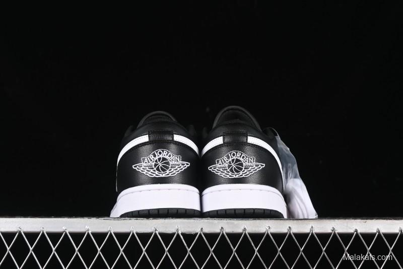 Nike Air Jordan 1 Low Retro Basketball Shoes in Black and White - 553558-043