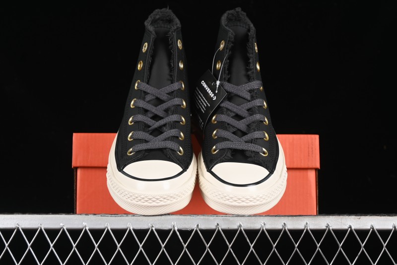 Converse Chuck 1970s Winter Waterproof Leather High-Top Sneakers with Gold Eyelets and Fleece Lining - A12444C