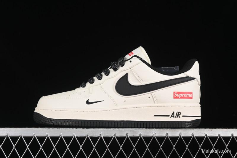 Nike Air Force 1 '07 Low Supreme Collaboration - Beige Black Starry Sneakers - XZ6188-013