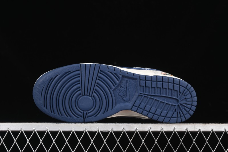 Nike SB Dunk Low Gucci Collaboration - Smoke Blue Anniversary High-End Custom Low-Top Casual Skate Shoes - XX2025-801