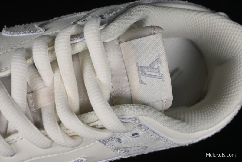 Nike SB Dunk Low LV Collaboration - Purple Denim with White and Purple Swoosh Anniversary High-End Custom Low-Top Casual Sneakers - DJ2024-010