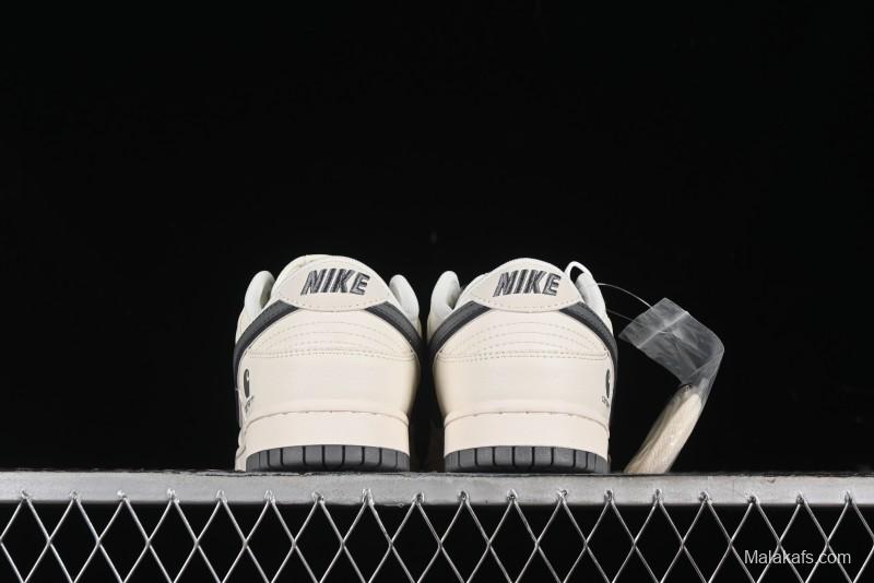 Nike SB Dunk Low Carhartt Collaboration - Off White Grey Swoosh Anniversary Custom Low-Top Casual Skate Shoes - SJ1089-006