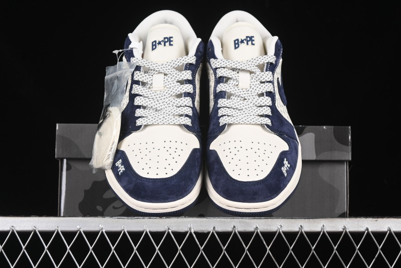 Nike Air Jordan 1 Low BAPE Collaboration Retro Basketball Shoes - WG8850-015