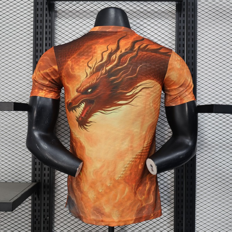 Player Version 25/26 Real Madrid NA ZHA Orange with Dragon Warrior Jersey