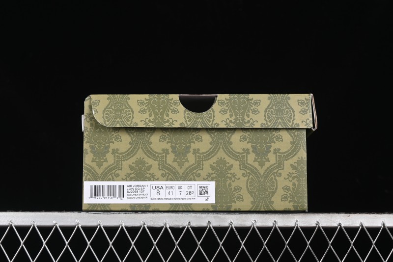 Nike Travis Scott x Fragment Design x Air Jordan 1 Low OG SP AJ1 Gucci Collaboration - Black Hook Dragonfly Low-top Casual Sneakers - SJ2068-137