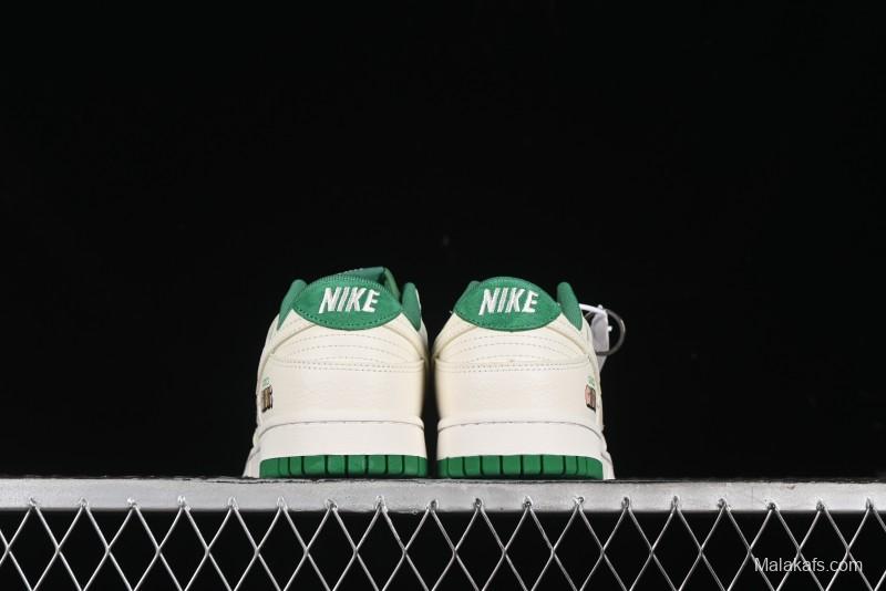 Nike SB Dunk Low Gucci Collaboration - Custom White Swoosh Leather Patch Anniversary Edition Low-Top Casual Skate Shoes - KK1688-052