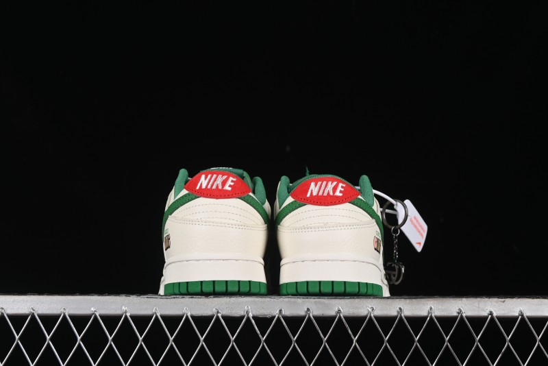 Nike SB Dunk Low Gucci Collaboration - Custom Patchwork Green Swoosh Anniversary Edition Low-Top Casual Skate Shoes - KK1688-053