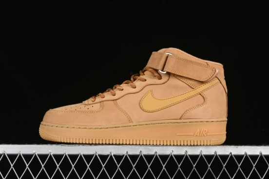 Nike Air Force 1 '07 Mid Suede Casual Sneakers in Wheat - DJ9158-200