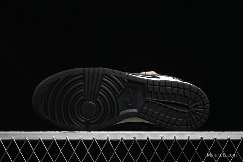 Nike Dunk Low Retro Casual Sneakers with Little Panda and Dopamine Mocha Design - DD1391-100