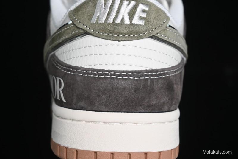 Nike SB Dunk Low Dior Collaboration - Chestnut Anniversary High-End Custom Low-Top Casual Sneakers - XS1086-007