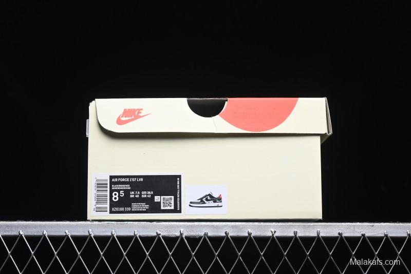 Nike Air Force 1 '07 Low Stussy Collaboration - Beige Black Pattern Red Outsole Low Top Casual Sneakers - XZ6188-339