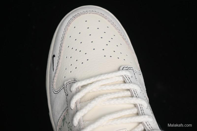 Nike SB Dunk Low Gucci Collaboration - Bumblebee Series Grey Black Hook Anniversary High-End Custom Low-Top Casual Skate Shoes - MM1089-029