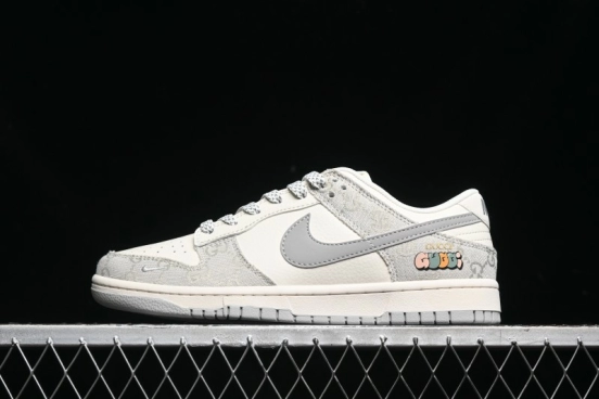 Nike SB Dunk Low Gucci Collaboration - Smoke Grey Sole Anniversary High-End Custom Low-Top Casual Skate Shoes - XX2025-802