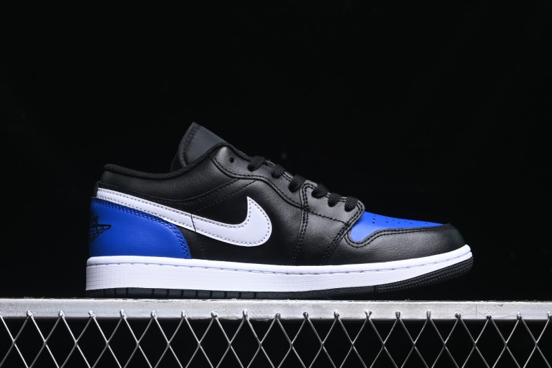 Nike Air Jordan 1 Low Retro Basketball Shoes Black Blue - 553558-042
