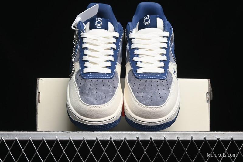 Nike Air Force 1 '07 Low Violent Bear Collaboration - Grey Beige Blue Low-Top Casual Sneakers - KK1988-017