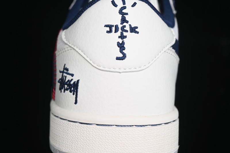 Nike Travis Scott x Fragment Design x Air Jordan 1 Low OG SP AJ1 Sneakers with Reverse Swoosh - SJ2068-134