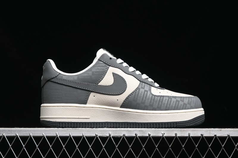 Nike Air Force 1 '07 Low Stussy Collaboration - Light Bone Shadow Low-Top Casual Sneakers - DF0180-008