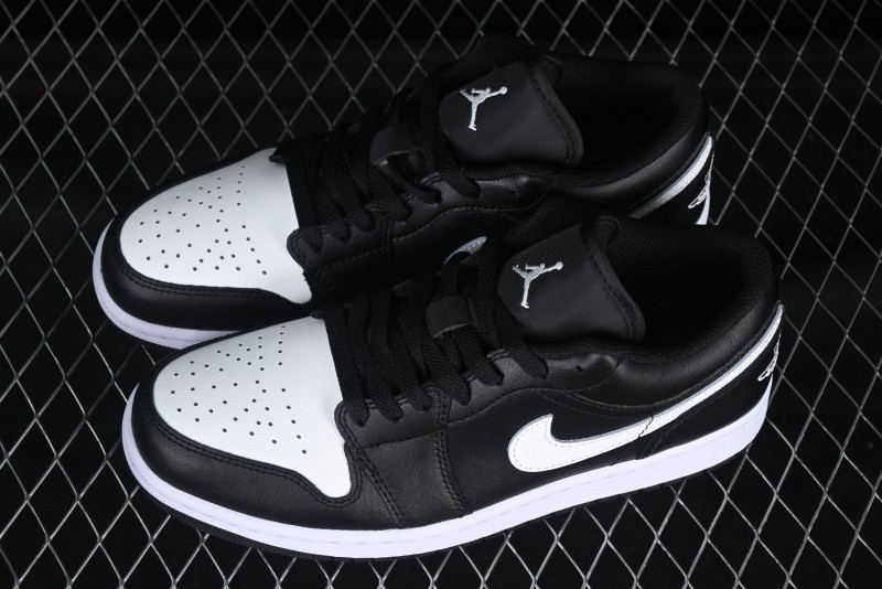 Nike Air Jordan 1 Low Retro Basketball Shoes in Black and White - 553558-043