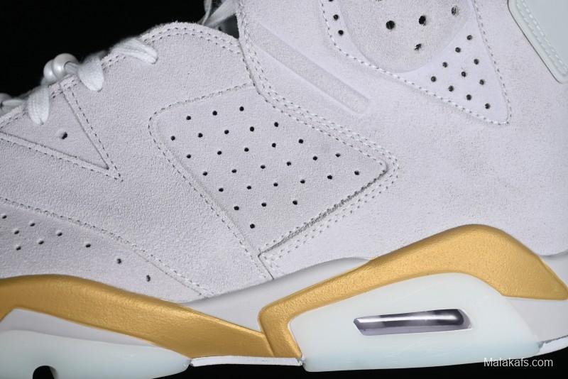 Nike Air Jordan 6 Retro Paris Olympics Sneakers with Metallic Gold Accents - DQ4914-074