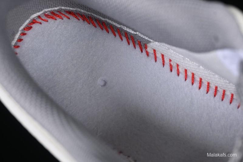 Nike Air Force 1 '07 Low Supreme Collaboration Beige Grey with Red Swoosh Casual Sneakers - BB7518-011