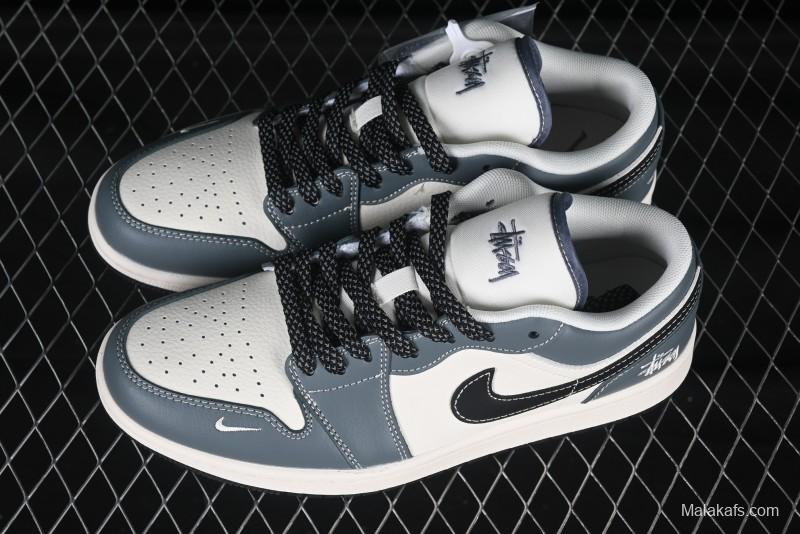 Nike Air Jordan 1 Low Stussy Collaboration Retro Basketball Shoes - XX3318-506