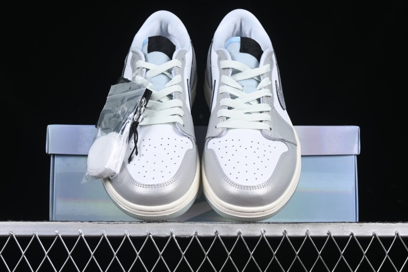 Nike Air Jordan 1 Low OG Retro Basketball Shoes Snake Year Limited Edition Silver Snake - HF3144-100
