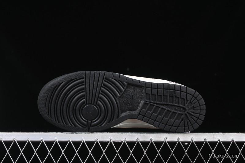 Nike SB Dunk Low Dior Collaboration Cream Coffee Floral Swoosh Anniversary Custom Low-Top Casual Sneakers - DJ2024-097