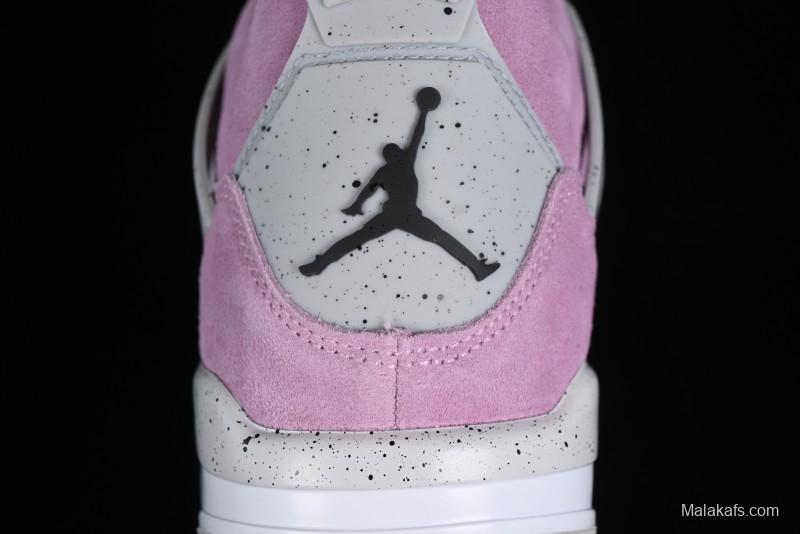 Nike Air Jordan 4 Retro "Orchid" Sneakers with Suede Upper and Cement Grey Accents - AQ9129-501