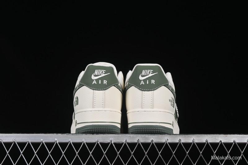 Nike Air Force 1 '07 Low The North Face Collaboration Beige Green Mini Swoosh Casual Sneakers - KK1988-043