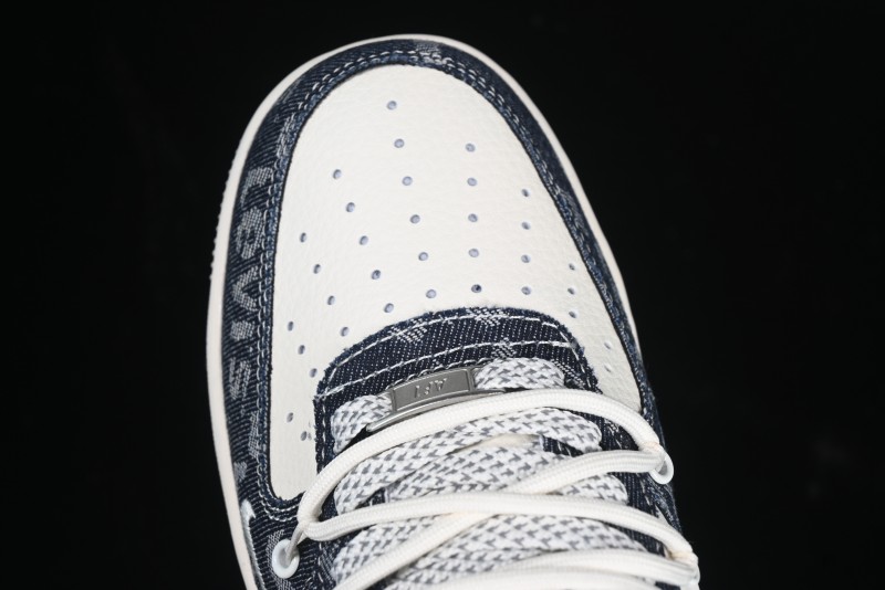 Nike Air Force 1 '07 Low Levi's Collaboration Light Blue Denim Drawstring Casual Sneakers - SJ1198-900