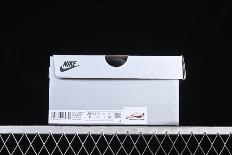 Nike Travis Scott x Fragment Design x Air Jordan 1 Low OG SP AJ1 Snake Year Limited Brown Snake Print Low Top Casual Sneakers - DM7866-074