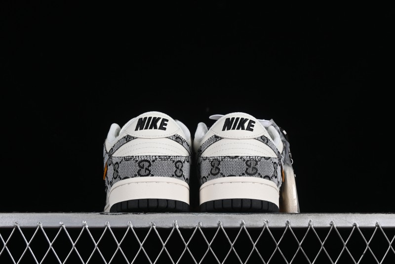 Nike SB Dunk Low Gucci Collaboration - Grey Pattern Anniversary High-End Custom Low-Top Casual Skate Shoes - BB9676-311