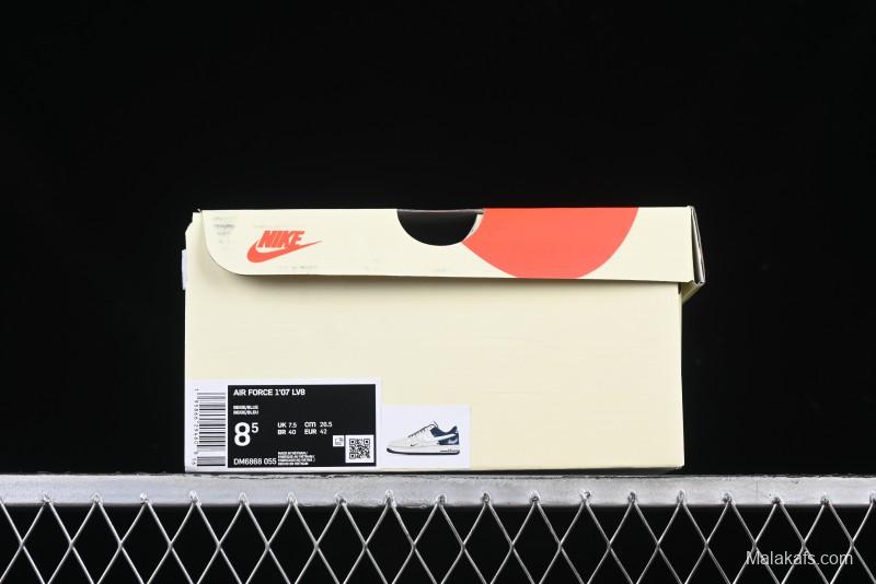 Nike Air Force 1 '07 Low Stussy Collaboration Light Blue White Transparent Swoosh Low-Top Casual Sneakers - DM6688-055