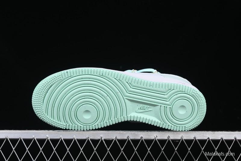 Nike Air Force 1 '07 Low Gold-Inlaid Jade Casual Sneakers with Strap - XV7981-476