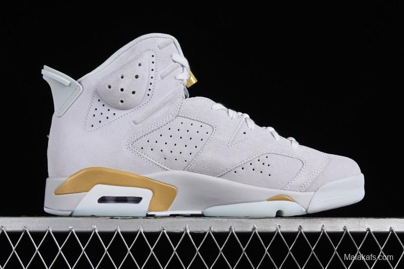 Nike Air Jordan 6 Retro Paris Olympics Sneakers with Metallic Gold Accents - DQ4914-074