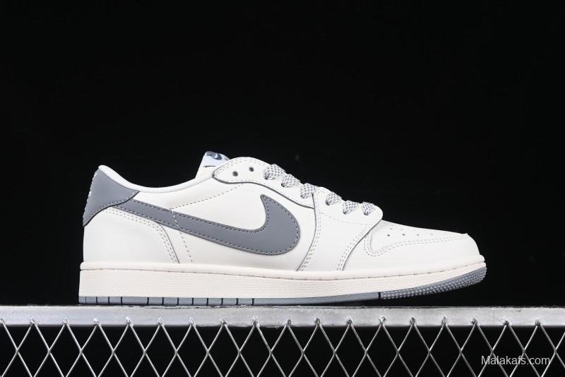 Nike Travis Scott x Fragment Design x Air Jordan 1 Low OG SP AJ1 Retro Sneakers with Unique Collaboration Details - XZ5158-002