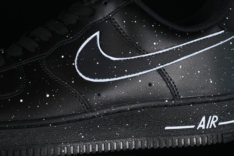 Nike Air Force 1 '07 Low 2D Anime Theme Black White Splatter Casual Sneakers - CK0316-059
