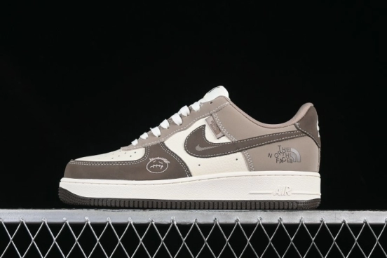 Nike Air Force 1 '07 Low The North Face Collaboration Light Brown Ghost Face Casual Sneakers - KK1988-065